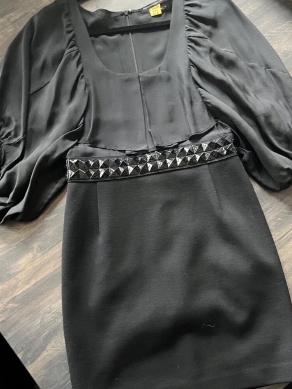 MACKAGE Black Mini Wool Silk Chiffon Dress Size 6 to 8 Like New